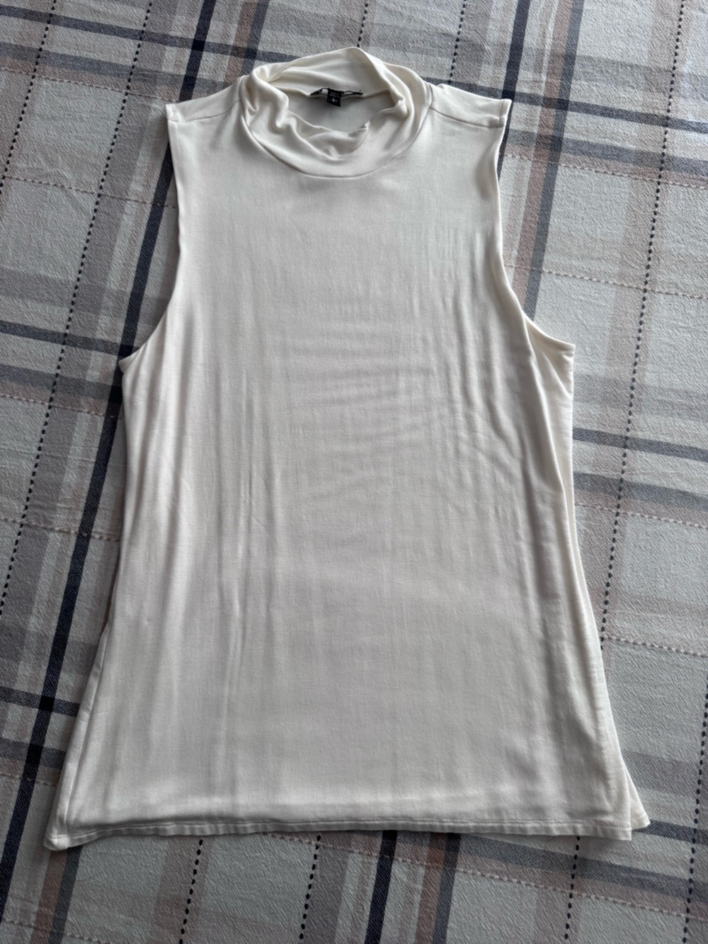 Express Cream Mock Neck Sleeveless Tank
